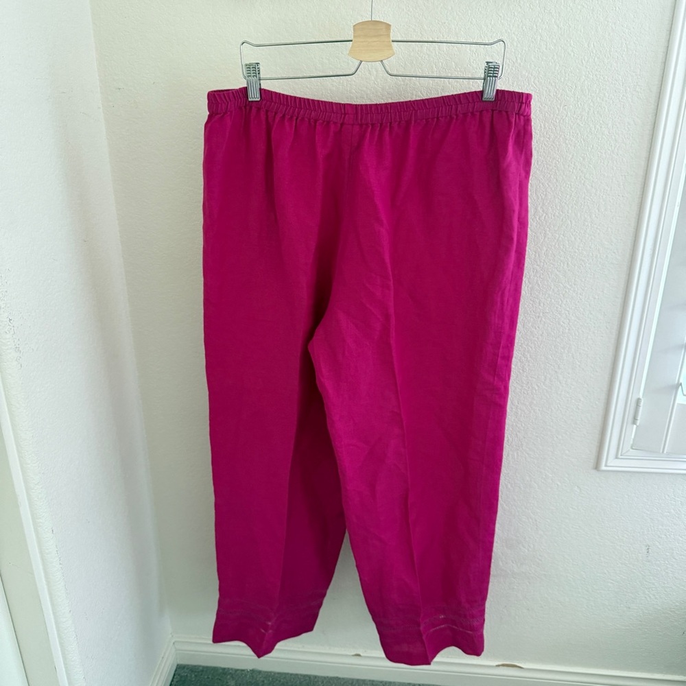 Chadwick's vintage hot purple pink linen blend pants and shirt set Size 16 - Picture 7 of 11